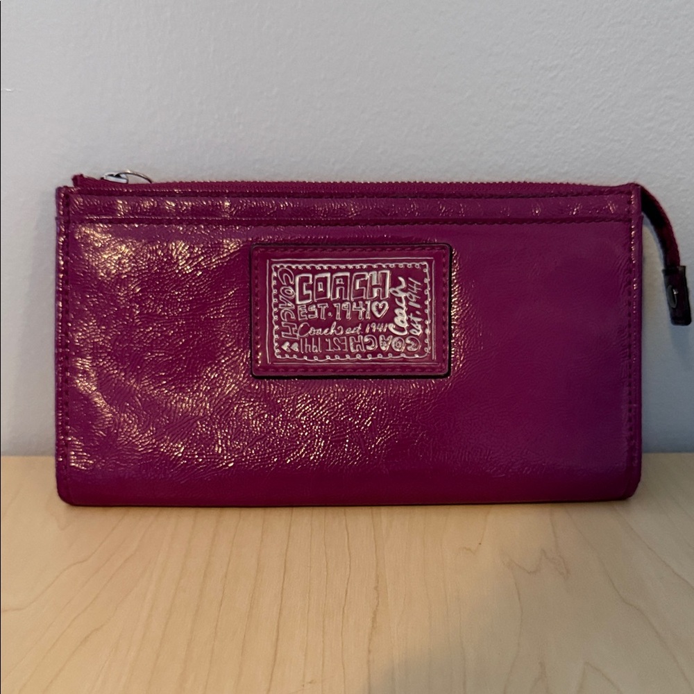 Coach Purple Leather Wallet